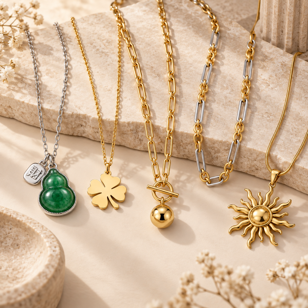 Mundo Joyas fashion necklaces collection featuring stylish charm necklaces and elegant jewelry designs