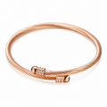 Rose gold titanium steel cuff bracelet with minimalist geometric design for women