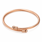 Rose gold titanium steel cuff bracelet with minimalist geometric design for women